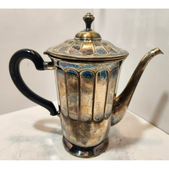 Vtg WMF Art Deco Silverplate Coffee/Tea Set With Wooden Handle Hinged Lid - Picture 7 of 16